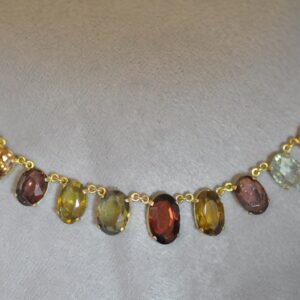 18K Yellow Gold Multi Gemstone Neckace