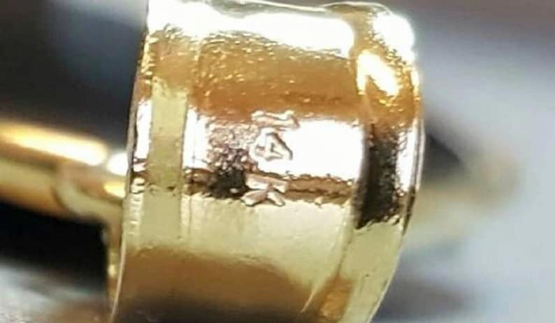 14K Yellow Gold Onyx Teardrop Pendant, Floral Design - Image 2