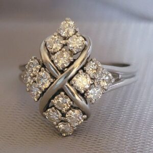 Platinum Diamond Ring Hallmarked McT McTeigue & Co. A Very Fine Jewelry Company