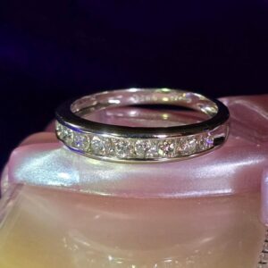 Woman's or Unisex Vintage Platinum Diamond Band style Ring. Diamond Wedding Ring, Engagement Ring, Stackable Ring, Diamond Ring