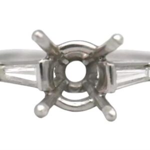 Platinum Antique Diamond Engagement Ring setting. Or, Ring setting