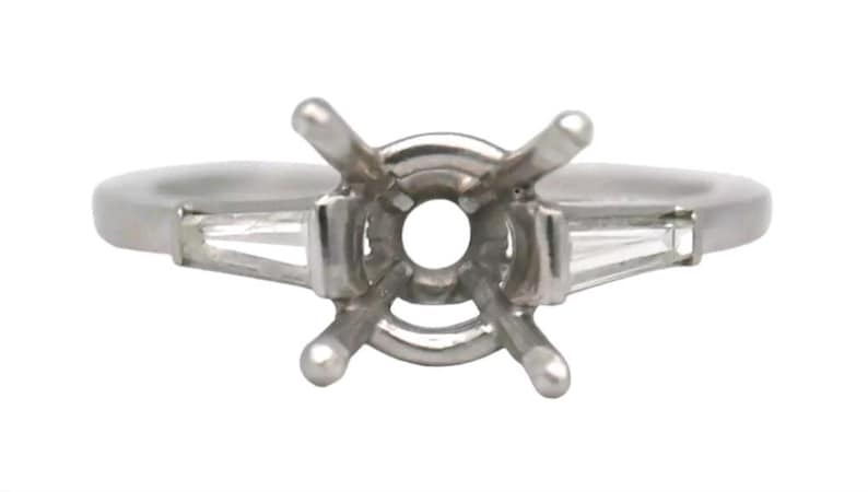 Platinum Antique Diamond Engagement Ring setting. Or, Ring setting