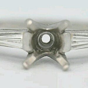 Vintage Platinum Baguette Diamond Ring or Engagement Ring Setting for an Approximate 0.70 Carat Diamond