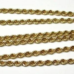14K Yellow Gold Heavy Rope style Chain Necklace in a Continuous Rope Chain Style.  23.60 grams