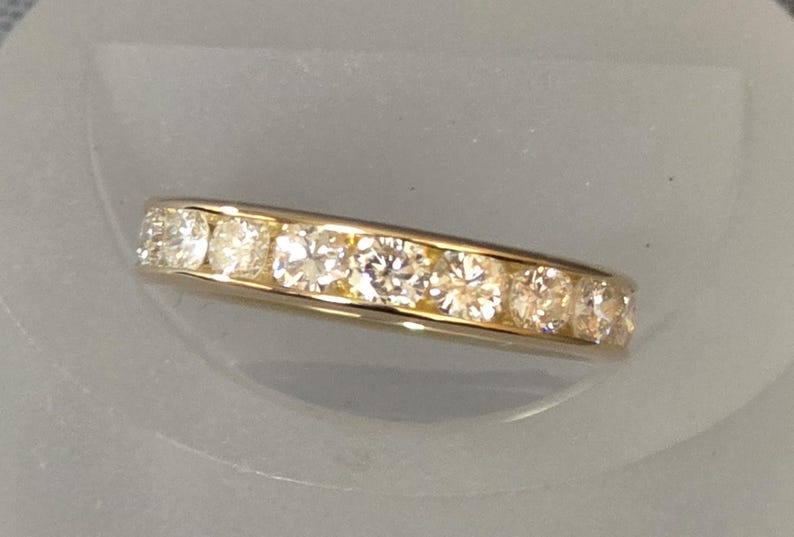 14K Yellow Gold 1.00 Carat Total Weight Channel set Diamond Band style Ring - Image 4