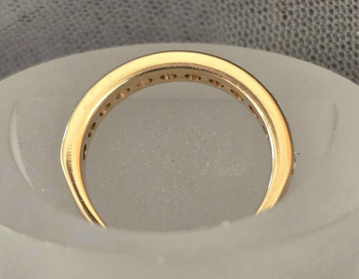 14K Yellow Gold 1.00 Carat Total Weight Channel set Diamond Band style Ring - Image 2