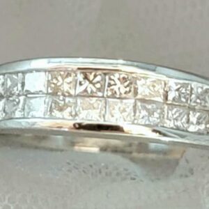 Platinum Princess Cut Diamond Wedding Band, 1.00 Carat, Size 5