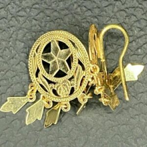 Pair of 14K Yellow Gold Chandelier Style Pierced Earrings with a 14K Hook for Fastening