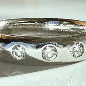 Vintage Platinum Diamond Wedding Ring, Stackable Anniversary Band, 0.35cttw, Size 4.50