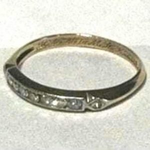 14K Yellow Gold with a White gold top Diamond Band style Ring. Size 5