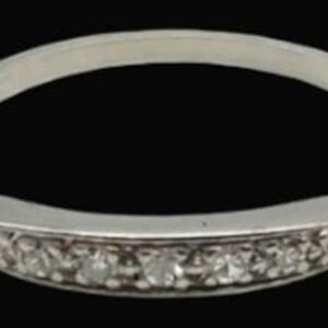 Vintage Platinum Diamond Wedding Ring, Stackable Ring, Anniversary Band, 0.10 cttw, Size 5