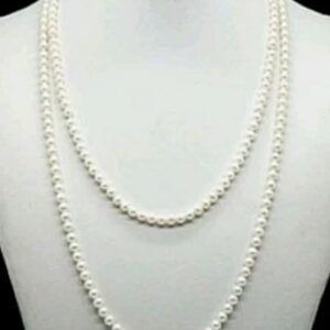 Saltwater Cultured Pearl Necklace Strand with a 14K Yellow Gold Clasp. The Necklace Strand is 18” Inches in Length